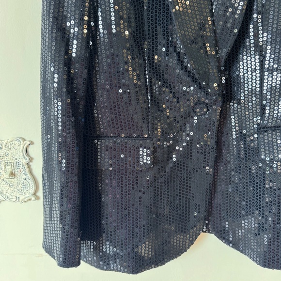 NWT Zadig & Voltaire Black Vive Sequin Blazer 42 / XL - Picture 8 of 11